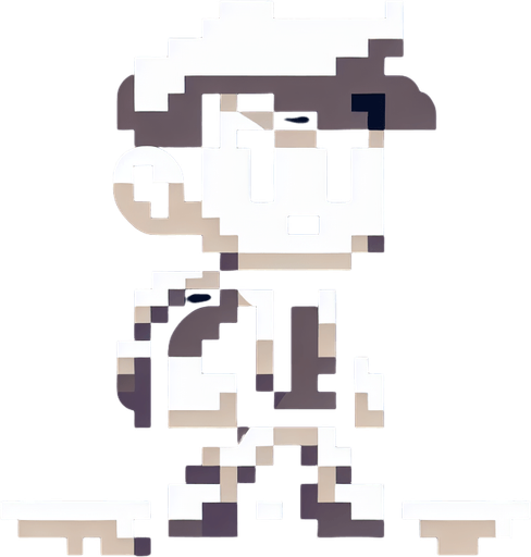 client MG boy.
Single Game Texture.  In-Game asset.  2d.  Blank background.  High contrast.  No shadows