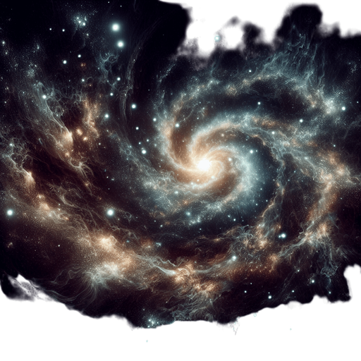 black background ethereal centered galaxy.