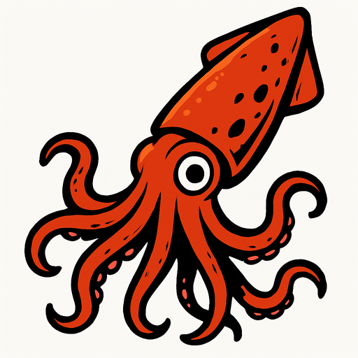 mürekkep balığı.
In-Game asset.  2d.  High contrast.  No shadows