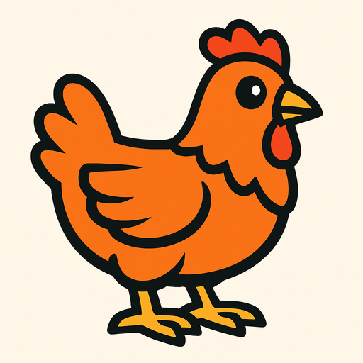 chicken.
In-Game asset.  2d.  High contrast.  No shadows