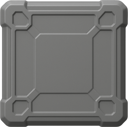 realistic, plastic, gray, rectangular.
In-Game asset.  2d.  High contrast.  No shadows