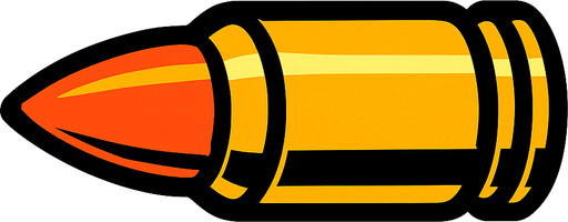 a bullet.
In-Game asset.  2d.  High contrast.  No shadows