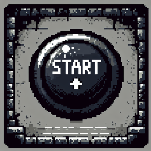 Pixelart button that says "Start". Dungeon vibes..
Single Game Texture. In-Game asset. 2d. Blank background. High contrast. No shadows.