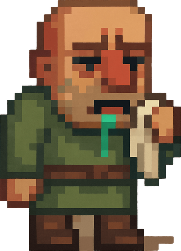 Sick viliger pixel art full body