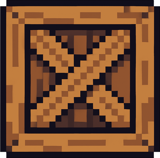 container, 2d, pixel.
In-Game asset.  2d.  High contrast.  No shadows