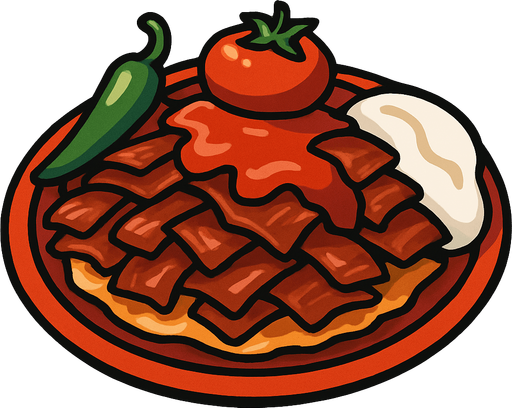 İskender kebap.
In-Game asset.  2d.  High contrast.  No shadows