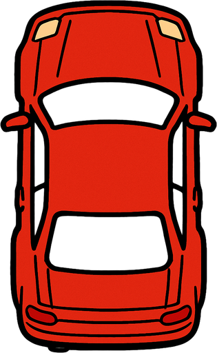 Top down car red.
In-Game asset.  2d.  High contrast.  No shadows