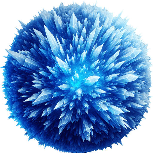 blue light of snow crystall.
Single Game Texture.  In-Game asset.  2d.  Blank background.  High contrast.  No shadows