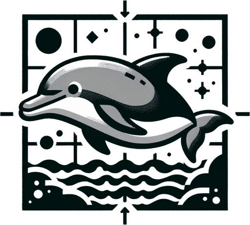 dolphin.
Single Game Texture.  In-Game asset.  2d.  Blank background.  High contrast.  No shadows