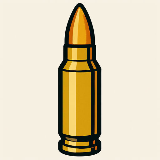 Modern çağ dönemi cephane mermisi.
In-Game asset.  2d.  High contrast.  No shadows