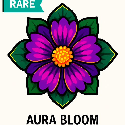 rare Aura Bloom top view.
In-Game asset.  2d.  High contrast.  No shadows