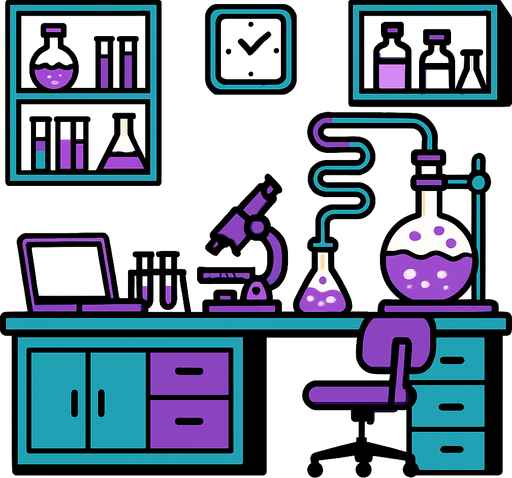 Laboratuvar.
In-Game asset.  2d.  High contrast.  No shadows