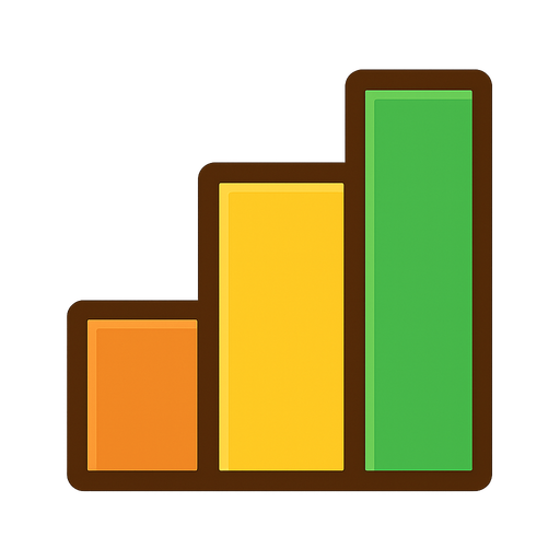 3 bar graphs and different heights.
Single Game Texture.  In-Game asset.  2d.  Blank background.  High contrast.  No shadows