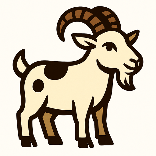 goat.
In-Game asset.  2d.  High contrast.  No shadows