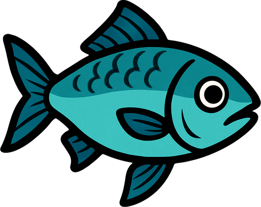 balık resmi.
In-Game asset.  2d.  High contrast.  No shadows