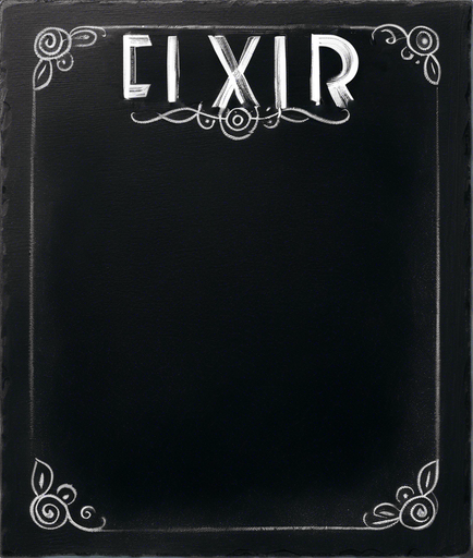 The Word "ELIXIR" in white chalk