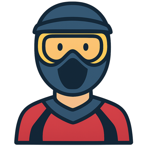 A paintballer. No background. Transparent background. Blank background. No shadows. 2d. In-Game asset. flat