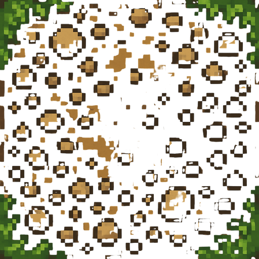 Top-down view of a single cartoon-style dirt and gravel path tile, seen from above, 2D game style, seamless and repeatable texture, hand-drawn or pixel-art style, natural colors, a mix of packed earth and scattered small stones, 32x32 sprite..
In-Game asset.  2d.  High contrast.  No shadows