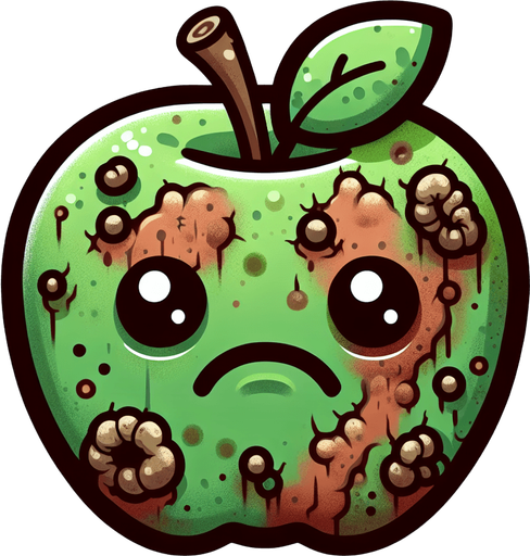cartoon rotten apple