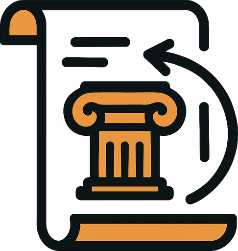 Minimalist icon of history.
In-Game asset.  2d.  High contrast.  No shadows