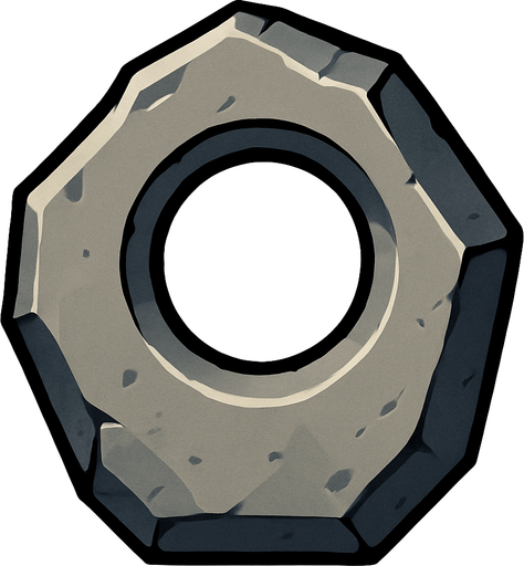 Pierre élémentaire vide.
In-Game asset.  2d.  High contrast.  No shadows