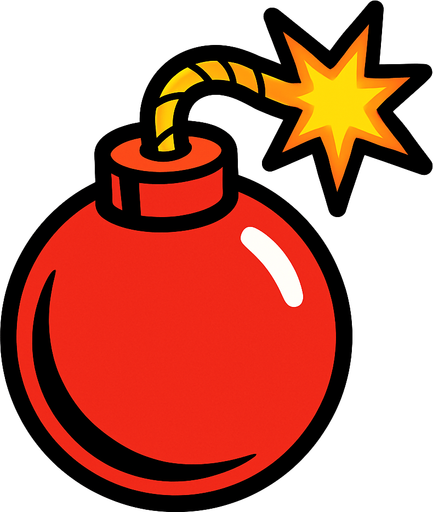 red bomb.
In-Game asset.  2d.  High contrast.  No shadows
