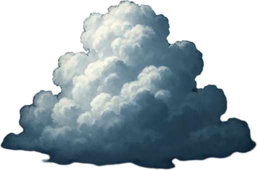 Nube realista de noche.
In-Game asset.  2d.  High contrast.  No shadows
