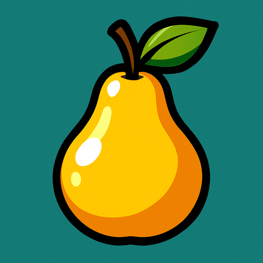 Shiney pear vector.
In-Game asset.  2d.  High contrast.  No shadows