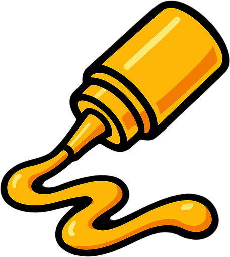 squirt mustard.
In-Game asset.  2d.  High contrast.  No shadows
