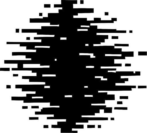 Un glitch negro.
In-Game asset.  2d.  High contrast.  No shadows. Píxel art