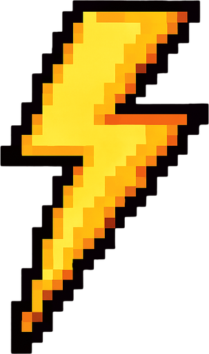 pixel art yıldırım.
In-Game asset.  2d.  High contrast.  No shadows