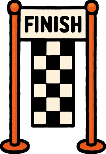 finish line vertical.
In-Game asset.  2d.  High contrast.  No shadows