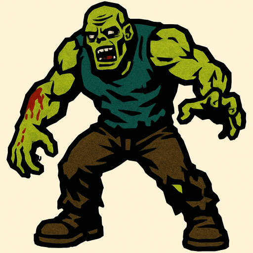 Tough zombie.
In-Game asset.  2d.  High contrast.  No shadows