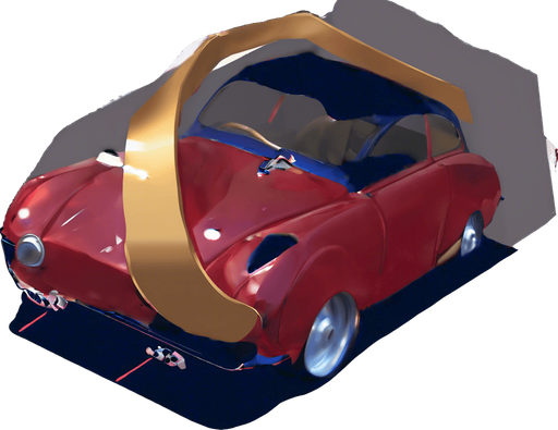 in red and blue colour with gold tyre