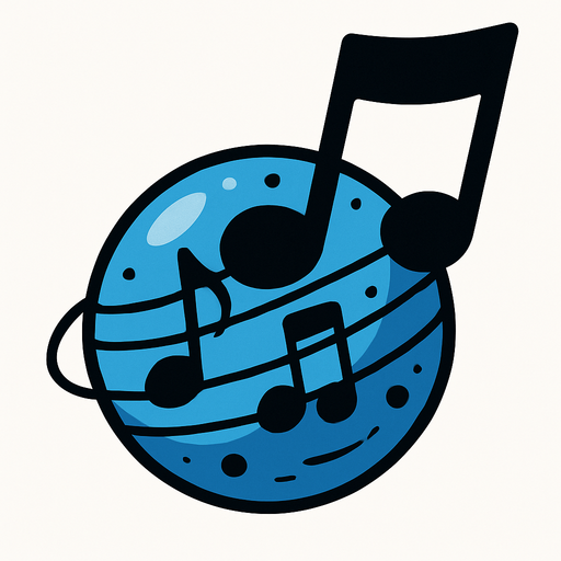 MÜZİK NOTASI ŞEKLİNDE BİR GFEZEGEN ÇİZ.
In-Game asset.  2d.  High contrast.  No shadows