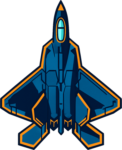 F-22 upp ifrån.
In-Game asset.  2d.  High contrast.  No shadows