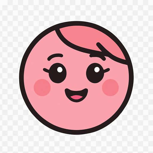 A pink woman ball. No background. Transparent background. Blank background. No shadows. 2d. In-Game asset. flat