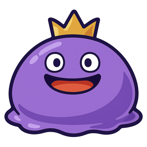 picture of a cute fat and large enemy slime monster inspired by dragon quest and ragnarok online.
In-Game asset.  2d.  High contrast.  No shadows