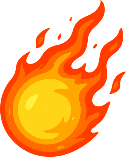 Fireball.
In-Game asset.  2d.  High contrast.  No shadows