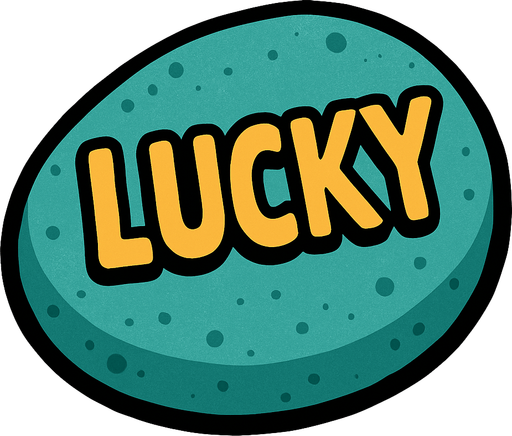 lucky pebble.
In-Game asset.  2d.  High contrast.  No shadows
