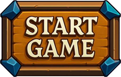Medieval "start game" buttons. HD colors. 
In-Game asset.  High contrast.  No shadows. 3D