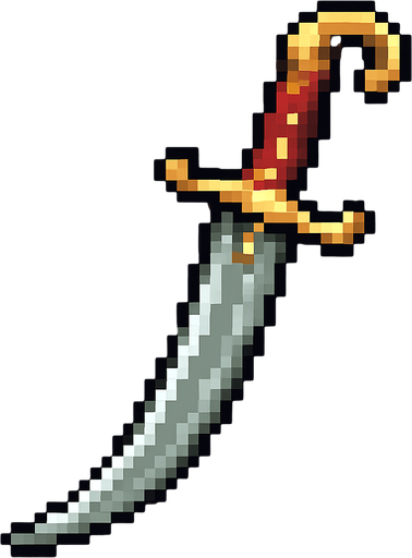 pixel ottoman dagger.
In-Game asset.  2d.  High contrast.  No shadows