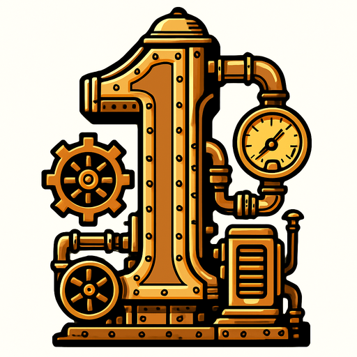 1 en estilo steampunk.
In-Game asset.  2d.  High contrast.  No shadows