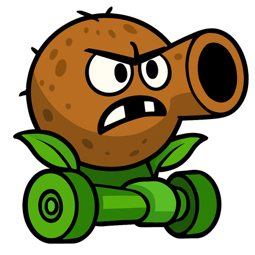 pvz1 coconut cannon.
In-Game asset.  2d.  High contrast.  No shadows