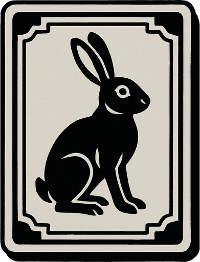 Light gray card packet with a hare in the center.
In-Game asset.  2d.  High contrast.  No shadows