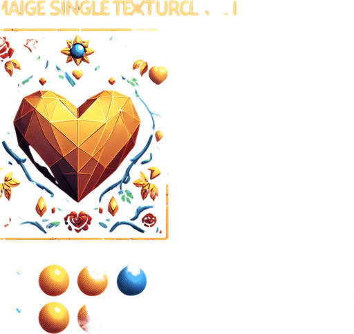 coeur.
Single Game Texture. In-Game asset. 2d. Blank background. High contrast. No shadows.