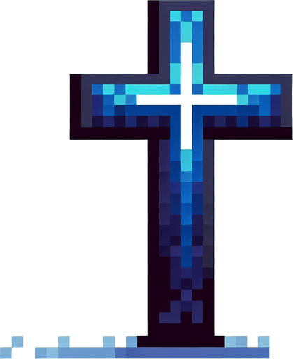 pixel art cross with blue accents
Single Game Texture. In-Game asset. 2d. Blank background. High contrast. No shadows.