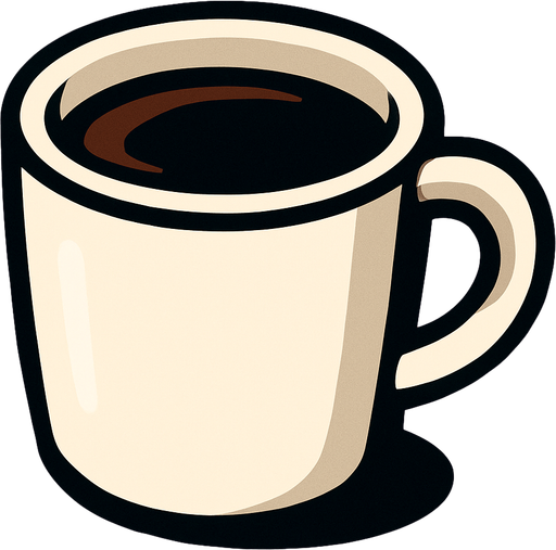 a coffee.
In-Game asset.  2d.  High contrast.  No shadows
