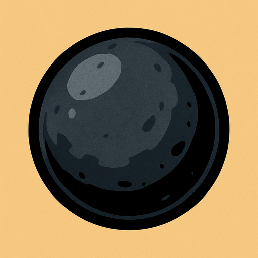 bala de cañon.
In-Game asset.  2d.  High contrast.  No shadows