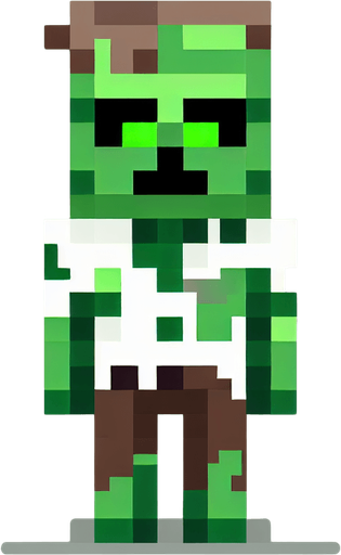 minecraft zombi.
Single Game Texture.  In-Game asset.  2d.  Blank background.  High contrast.  No shadows